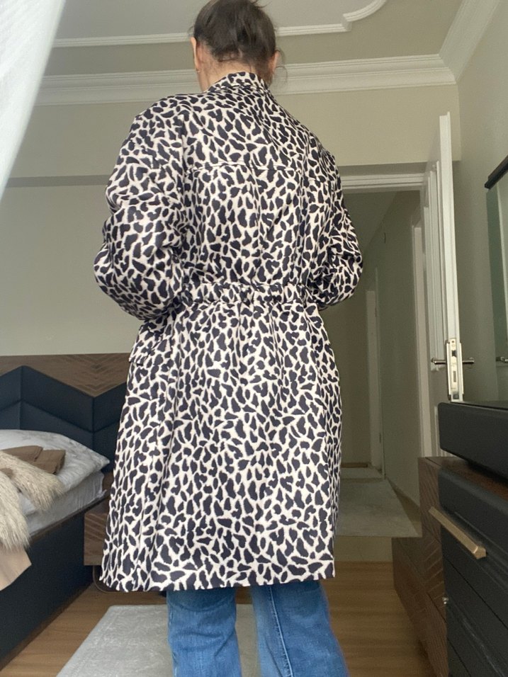İpekyol Leopar Desenli Kadın Midi ceket - Görsel 2