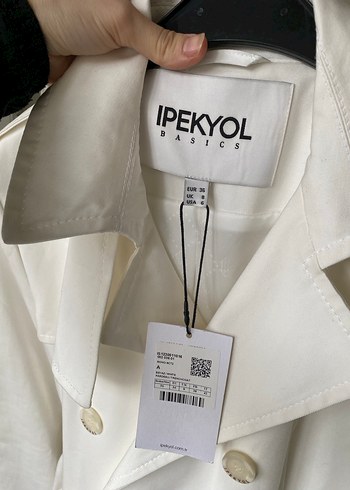 İpekyol Beyaz Midi Düğmeli Kadın Trençkot - Görsel 6