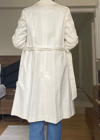 İpekyol Beyaz Midi Düğmeli Kadın Trençkot - Görsel 3