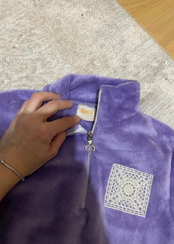 Mor Peluş Kız Eşofman Takımı - Görsel 3