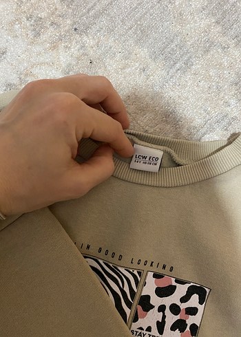 Kız Çocuk Bej Zebra Desenli Sweatshirt - Görsel 3