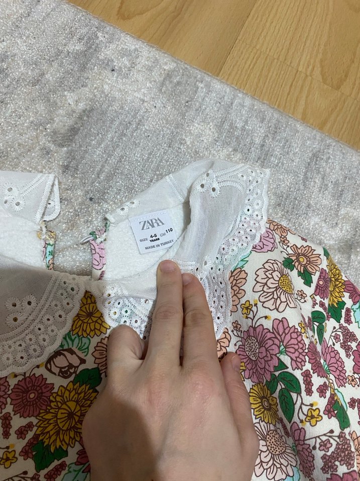 Dantel Yakalı Nakışlı Bebek Kız Takımı - Görsel 3