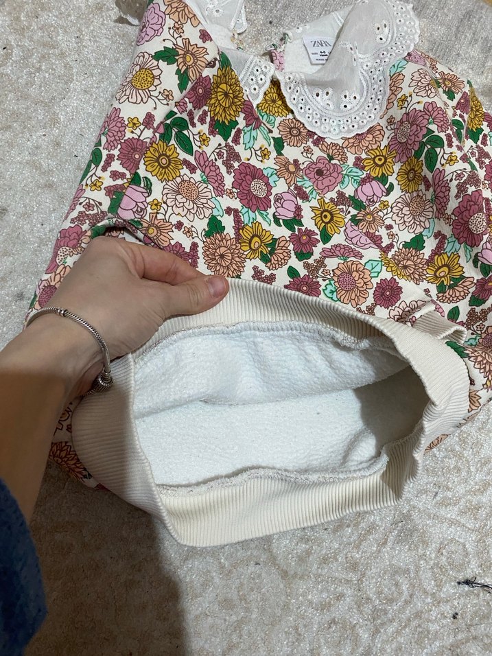 Dantel Yakalı Nakışlı Bebek Kız Takımı - Görsel 5