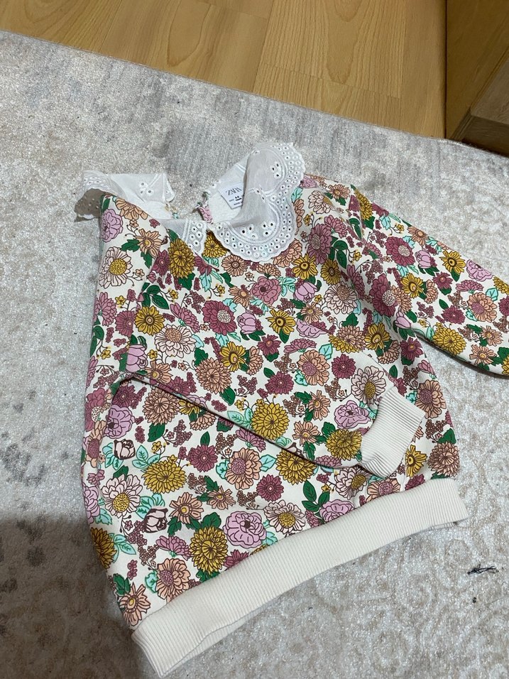 Dantel Yakalı Nakışlı Bebek Kız Takımı - Görsel 4