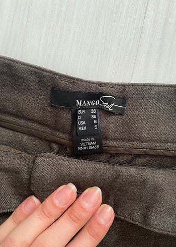 Kadın Kahverengi Salaş Midi Kumaş Pantolon Vintage - Görsel 3