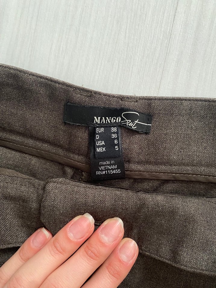 Kadın Kahverengi Salaş Midi Kumaş Pantolon Vintage - Görsel 3