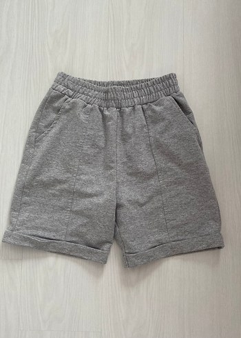 Gri Kadın Mini Pamuklu Şort - Görsel 3