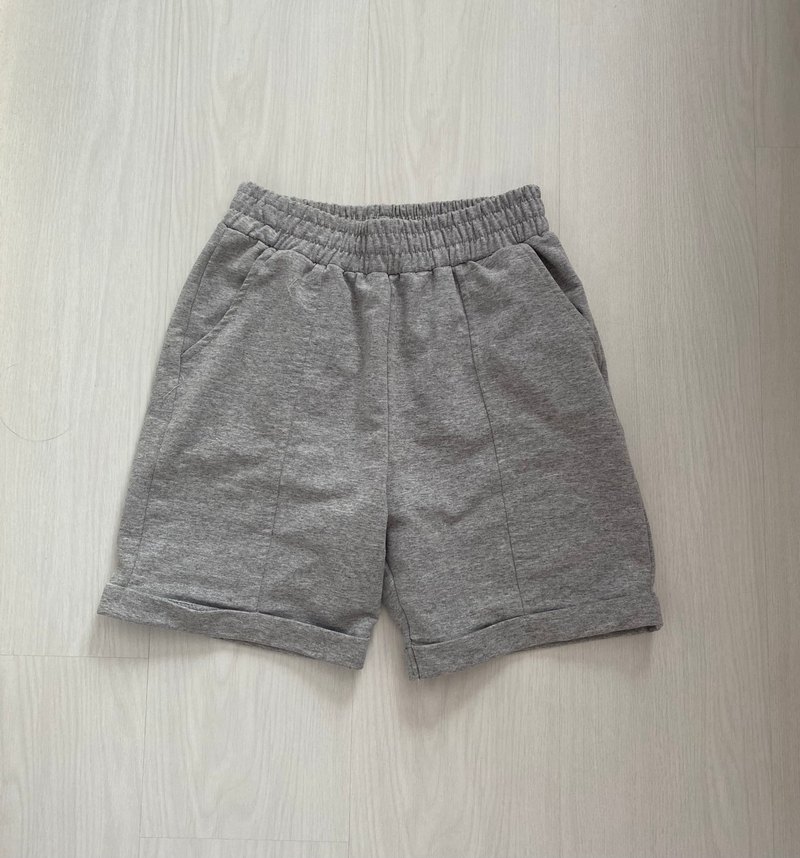 Gri Kadın Mini Pamuklu Şort - Görsel 3