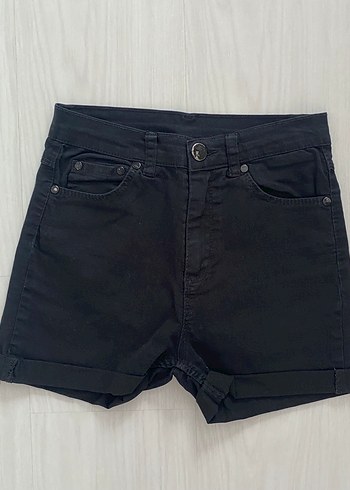 Kadın Siyah Mini Denim Şort - Görsel 2