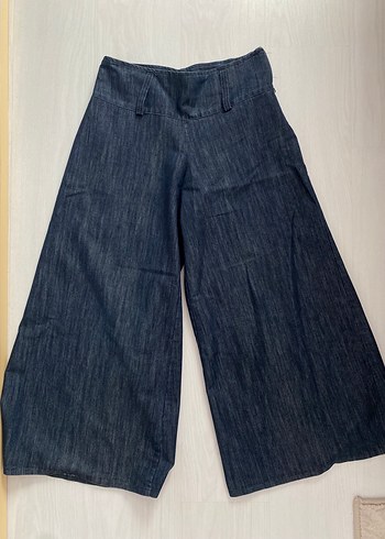 Lacivert Bol Kesim Vintage Kot Pantolon - Görsel 4