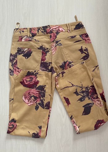 Desenli Düğmeli Kadın Pantolon Vintage - Görsel 4