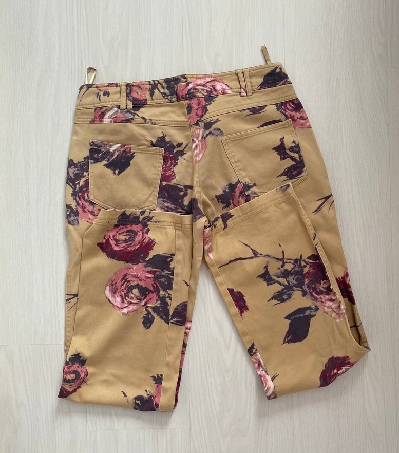 Desenli Düğmeli Kadın Pantolon Vintage - Görsel 4