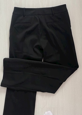 Kadın Siyah Kemerli Kumaş Pantolon - Görsel 4