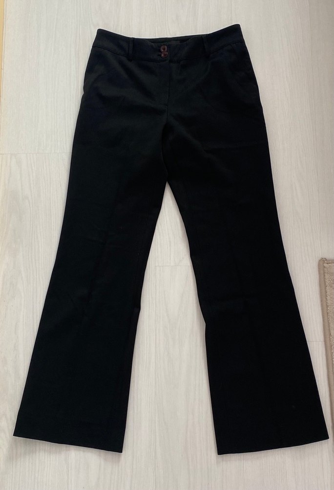 Kadın Siyah Kemerli Kumaş Pantolon - Görsel 3