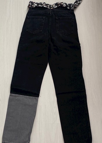 Kadın Çok Renkli Denim Kemerli Pantolon - Görsel 2