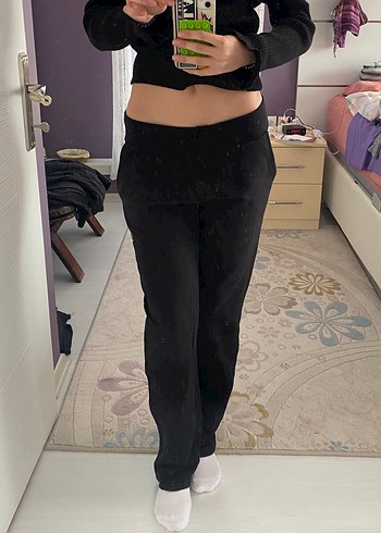 Siyah Kadın Düşükbel Eşofman altı y2k - Görsel 2