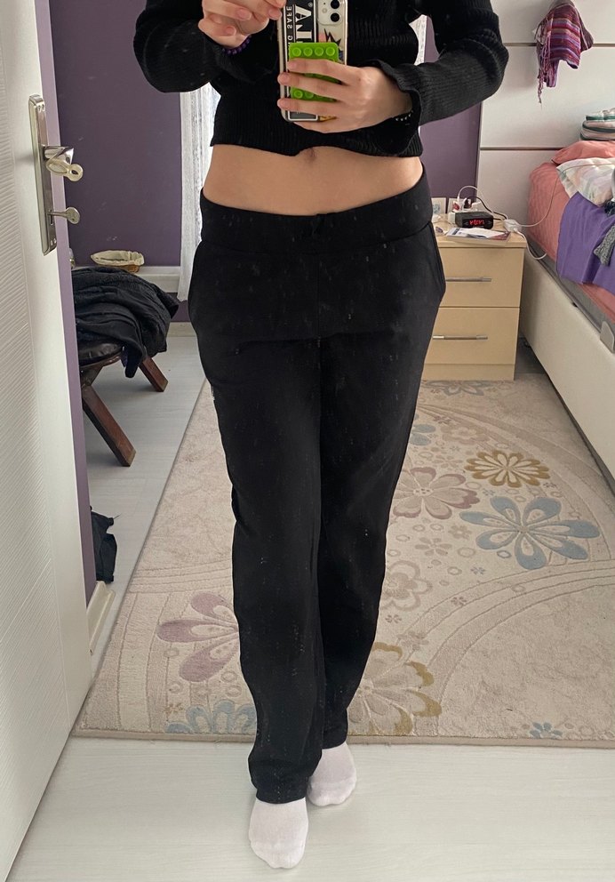 Siyah Kadın Düşükbel Eşofman altı y2k - Görsel 2