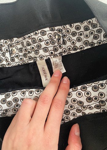 Kadın Siyah Kemerli Kısa Denim Pantolon Kapri Vintage y2k - Görsel 7