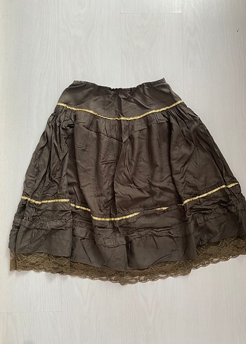 Dantel Detaylı Bohem Midi Etek Vintage Y2k - Görsel 3