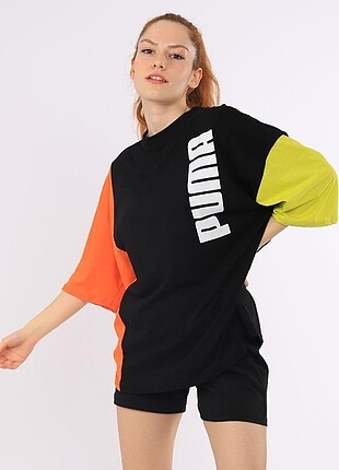 Puma Renkli Oversize Tişört 