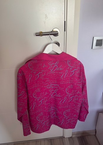 Pembe Desenli Uzun Kollu Kadın Gömlek - Görsel 3