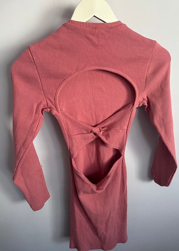 Pembe Kadın Uzun Kollu mini Elbise - Görsel 2