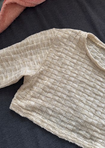 Bej Örgü Keten Kadın Kazak - Görsel 2