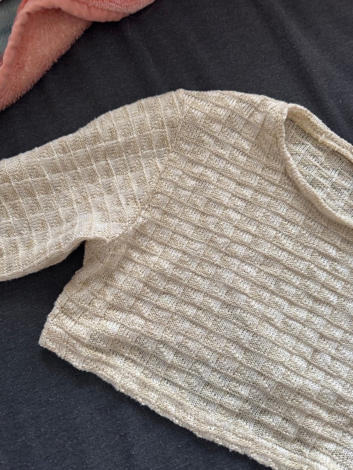 Bej Örgü Keten Kadın Kazak - Görsel 2