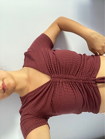 Bershka bordo crop