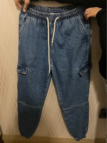 36 Beden mavi Renk Kot lastikli pantalon