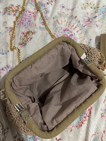 Mango Hasır clutch çanta
