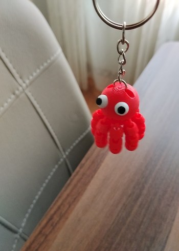 Kırmızı 3D Baskı Ahtapot Anahtarlık - Görsel 4