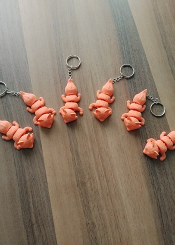 Turuncu Kabartmalı ,hareketli Bohem Anahtarlık - Görsel 2