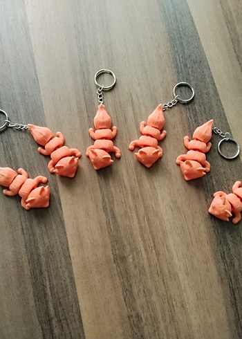 Turuncu Kabartmalı ,hareketli Bohem Anahtarlık - Görsel 3