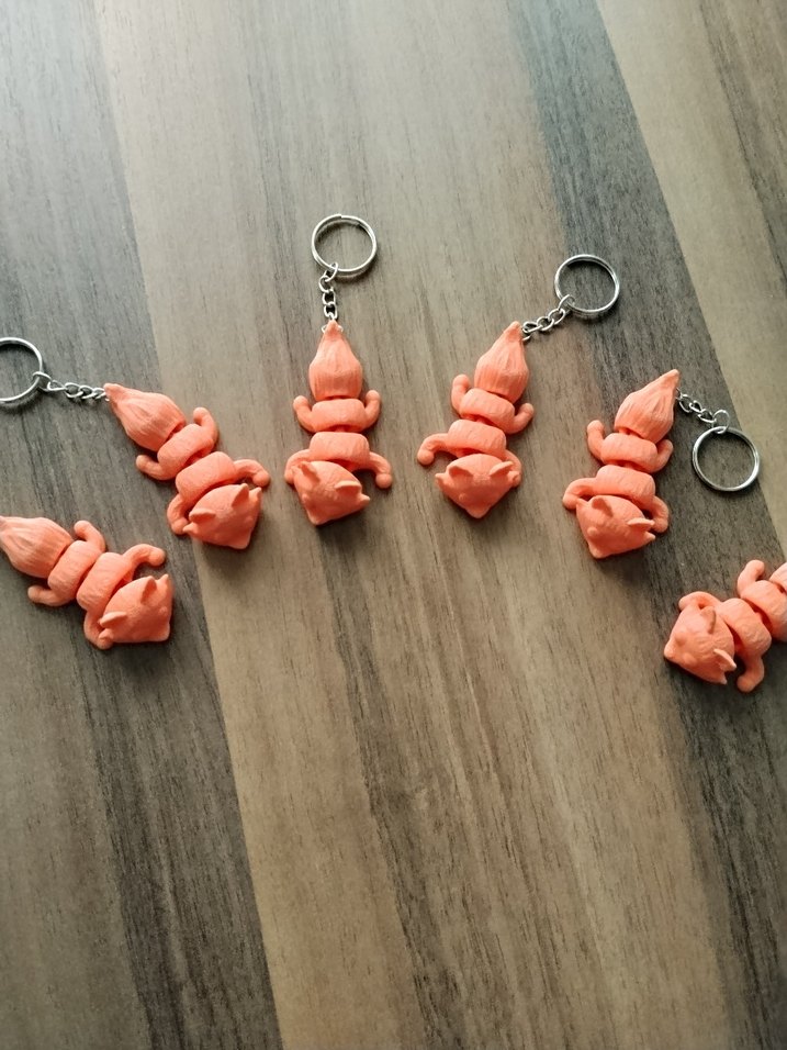 Turuncu Kabartmalı ,hareketli Bohem Anahtarlık - Görsel 3