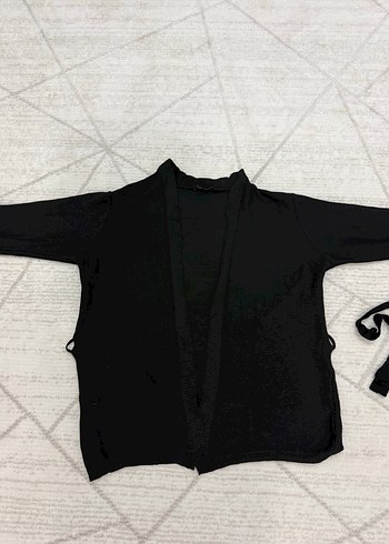 Siyah hırka kemerli - Görsel 6