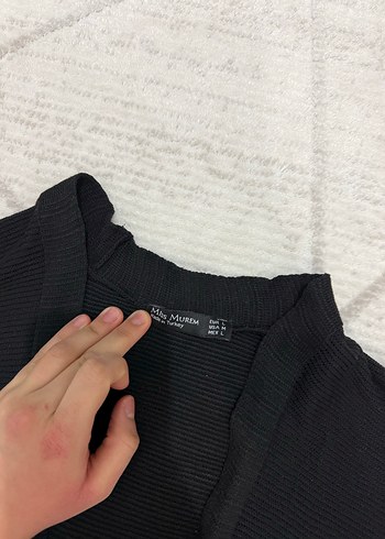 Siyah hırka kemerli - Görsel 5