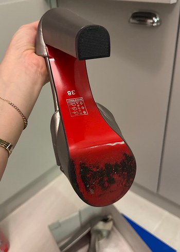 Gri Platform Topuklu Kadın Abiye Ayakkabı - Görsel 3