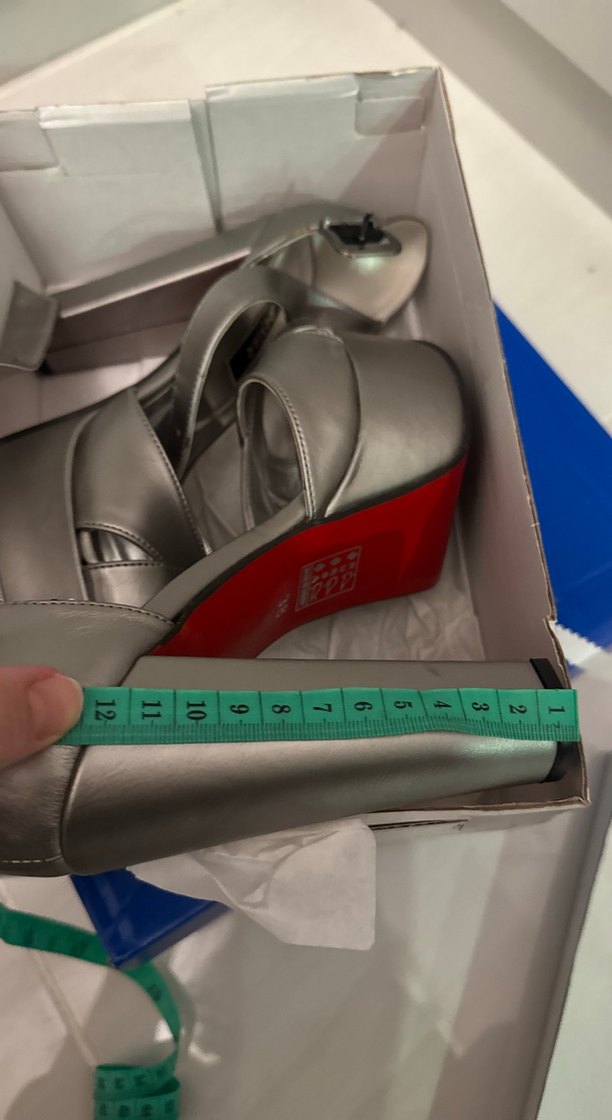 Gri Platform Topuklu Kadın Abiye Ayakkabı - Görsel 4