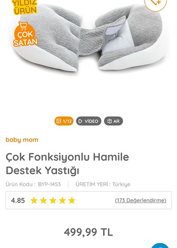 Gri Hamile ve Emzirme Destek Yastığı - Görsel 6