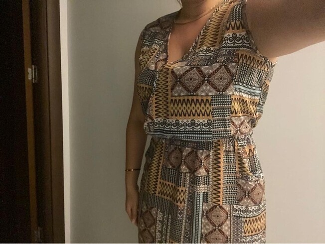 KOTON ETNİK DESEN CEPLİ ELBİSE - Görsel 5