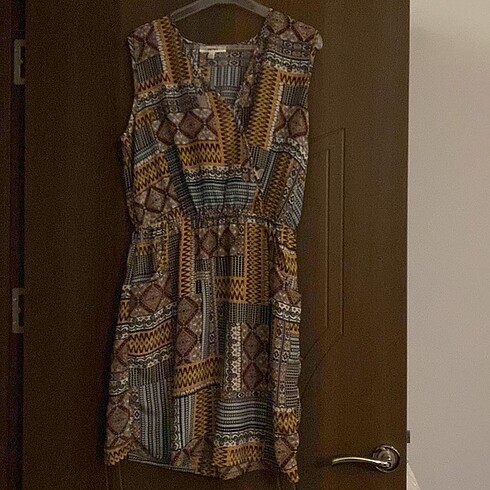 KOTON ETNİK DESEN CEPLİ ELBİSE - Görsel 8