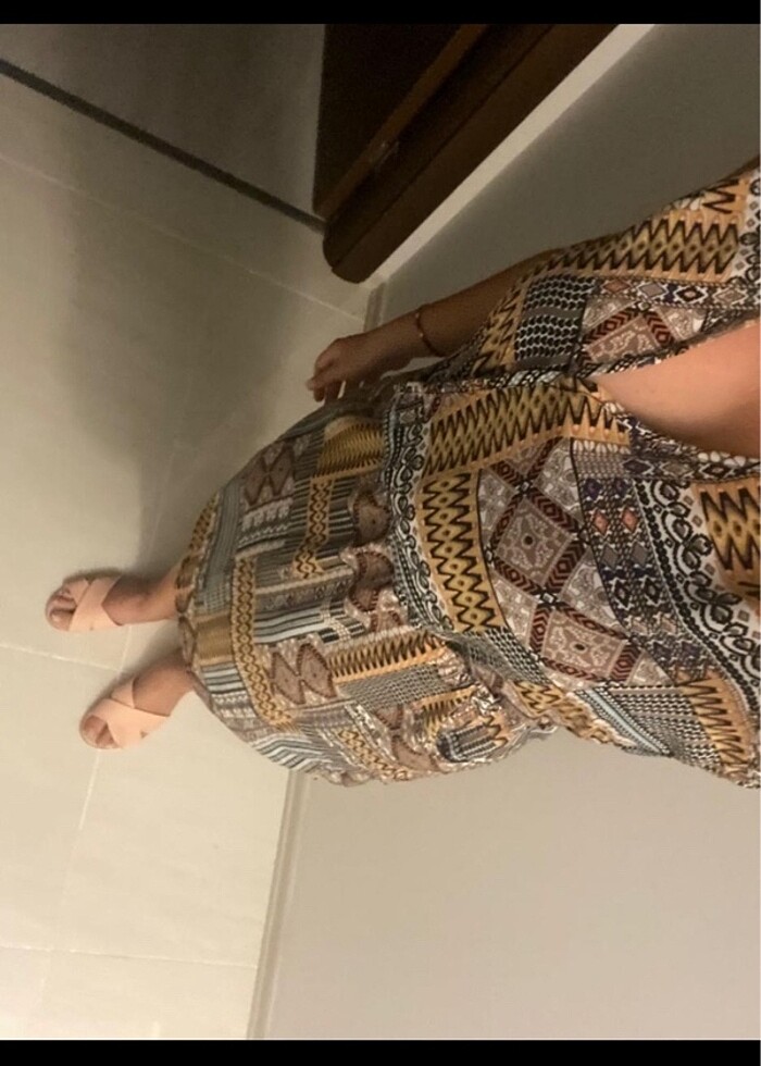 KOTON ETNİK DESEN CEPLİ ELBİSE - Görsel 2