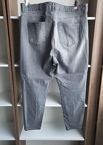 Gri Midi Boy Rahat Kesim Kadın Kot Pantolon - Görsel 4