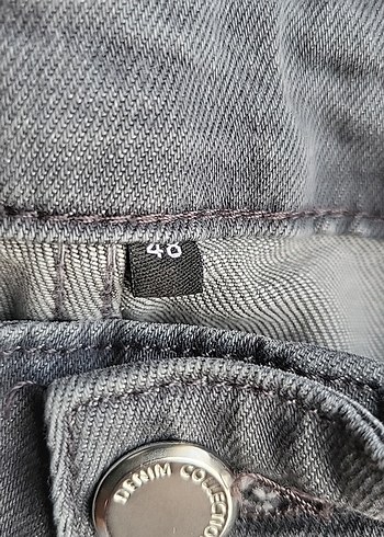 Gri Midi Boy Rahat Kesim Kadın Kot Pantolon - Görsel 3