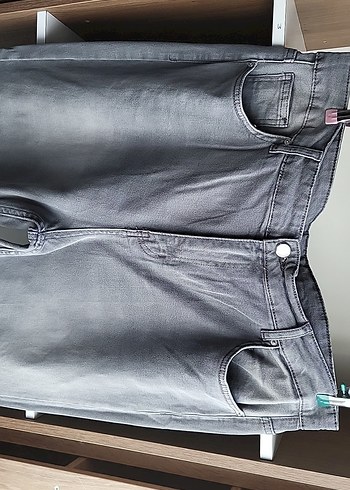 Gri Midi Boy Rahat Kesim Kadın Kot Pantolon - Görsel 2