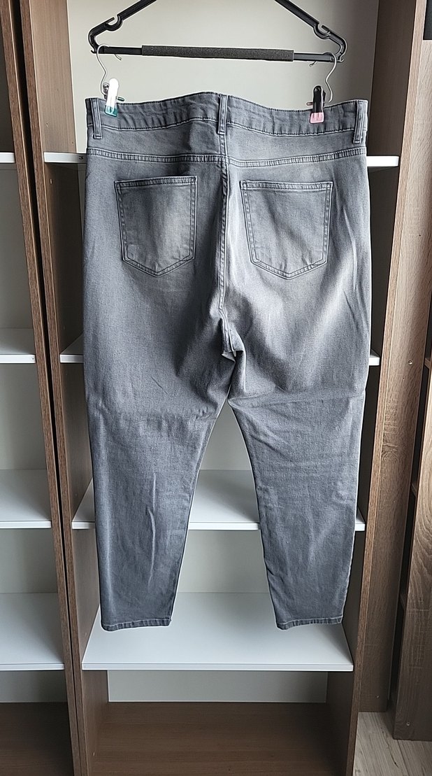 Gri Midi Boy Rahat Kesim Kadın Kot Pantolon - Görsel 4