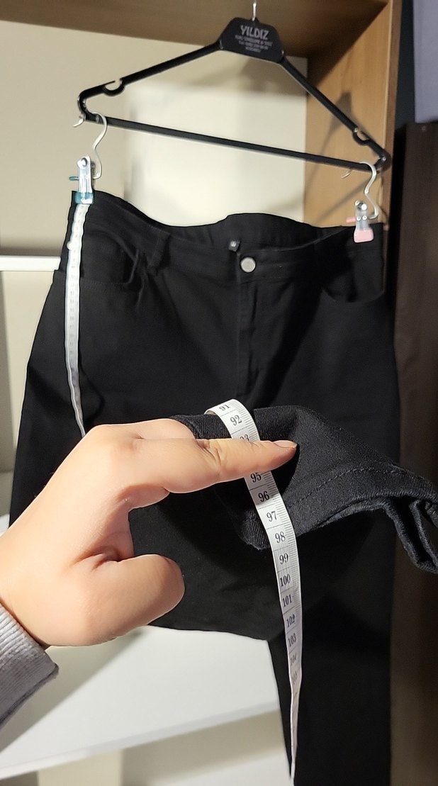 Siyah Kadın Midi Boy Regular Fit Denim Pantolon - Görsel 3