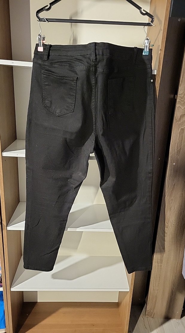 Siyah Kadın Midi Boy Regular Fit Denim Pantolon - Görsel 4