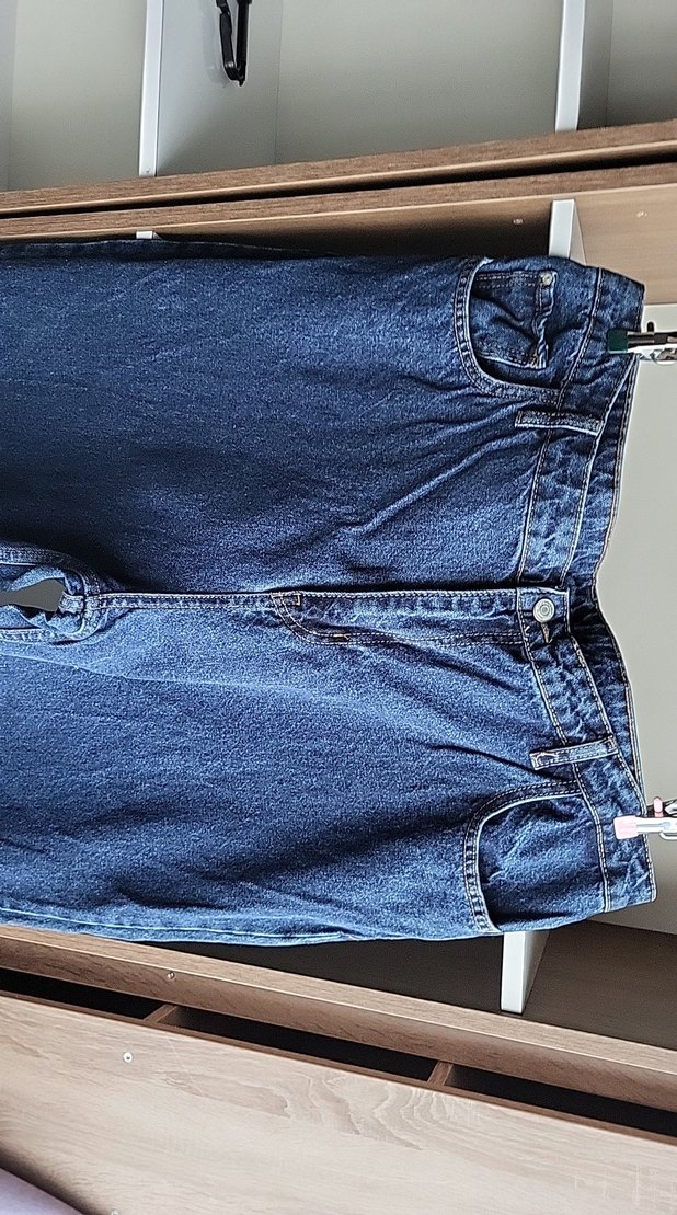 Lacivert Bol Kesim Baggy Kot Pantolon - Görsel 3